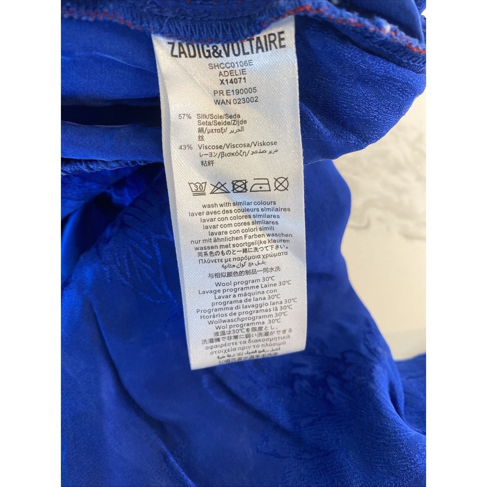 Zadig & Voltaire Adelie Pants Womens Size XS Blue Utility Jogger Red Piping - Picture 16 of 16